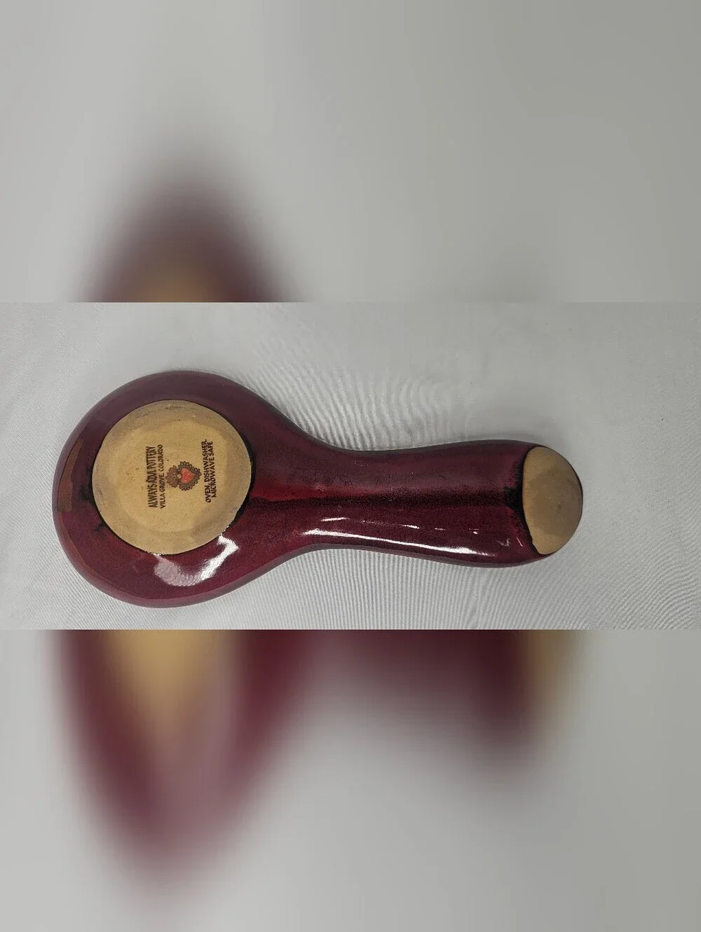 Always Azul Pottery Spoon Rest Kokopelli Ceramic Maroon Purple Colorado Art